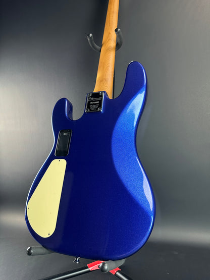 Back angle of Used Charvel Pro Mod Bass Blue.