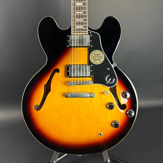 Front of Used Epiphone ES-335 Pro Burst.