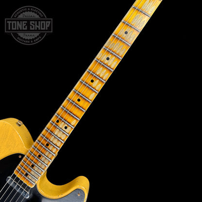Fretboard of Used 2022 Fender Custom Shop '51 Telecaster Nocaster Blonde Heavy Relic.
