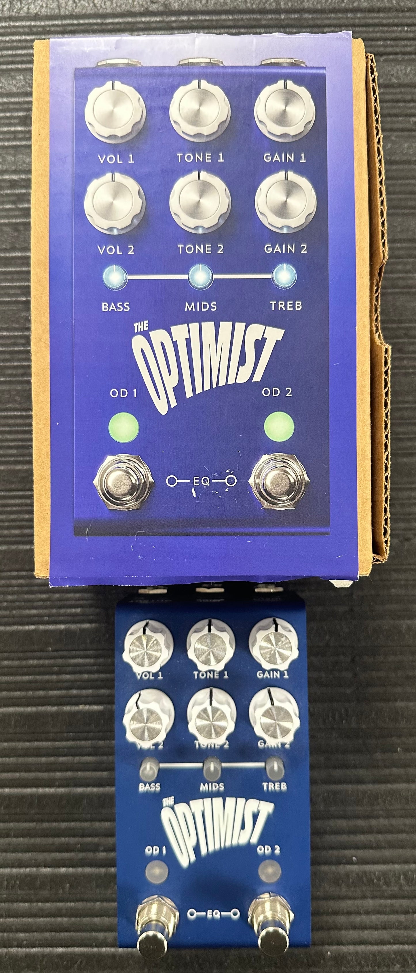 Top with box of Used Jackson Audio Optimist Cory Wong Signature Overdrive w/box TSS4521