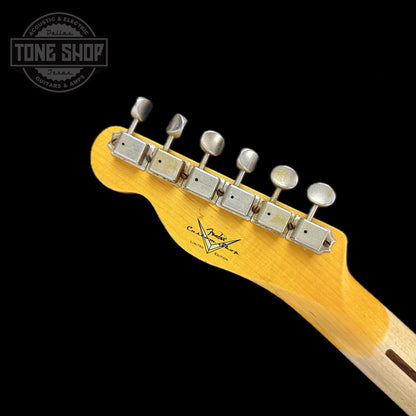 Back of headstock of Used 2022 Fender Custom Shop '51 Telecaster Nocaster Blonde Heavy Relic.