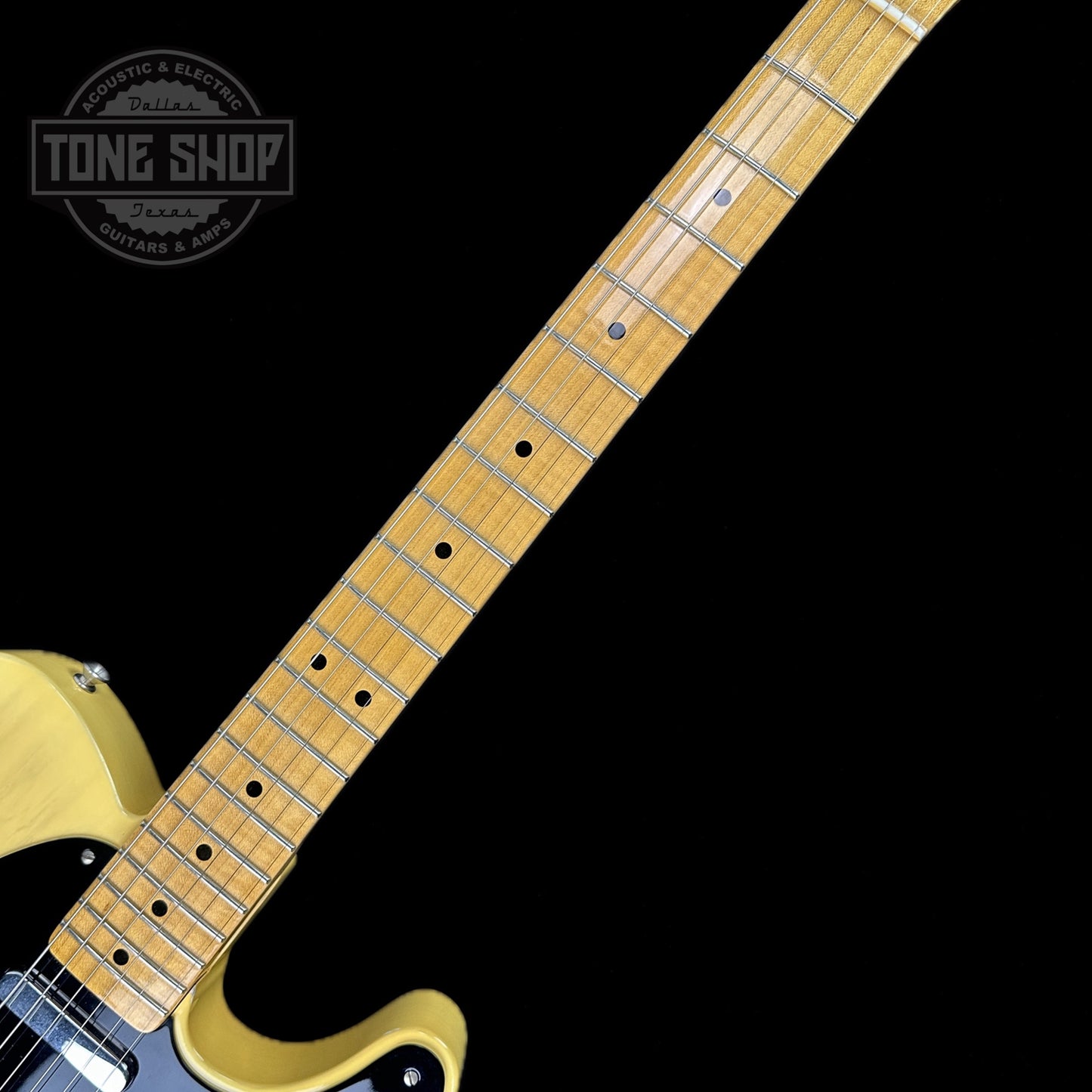 Fretboard of Used 2021 Fender Custom Shop '51 Tele Deluxe Closet Classic Nocaster Blonde.