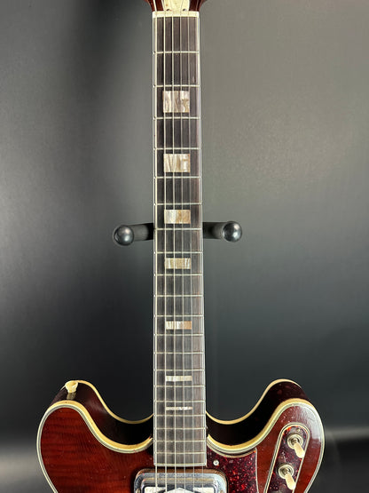 Fretboard of Vintage Silvertone 1454 Doublecut Redburst.