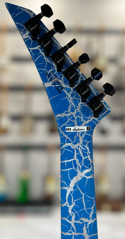 Back of headstock of Used Jackson X Series SL3DX Frost Bite Crackle Soloist TSS4288