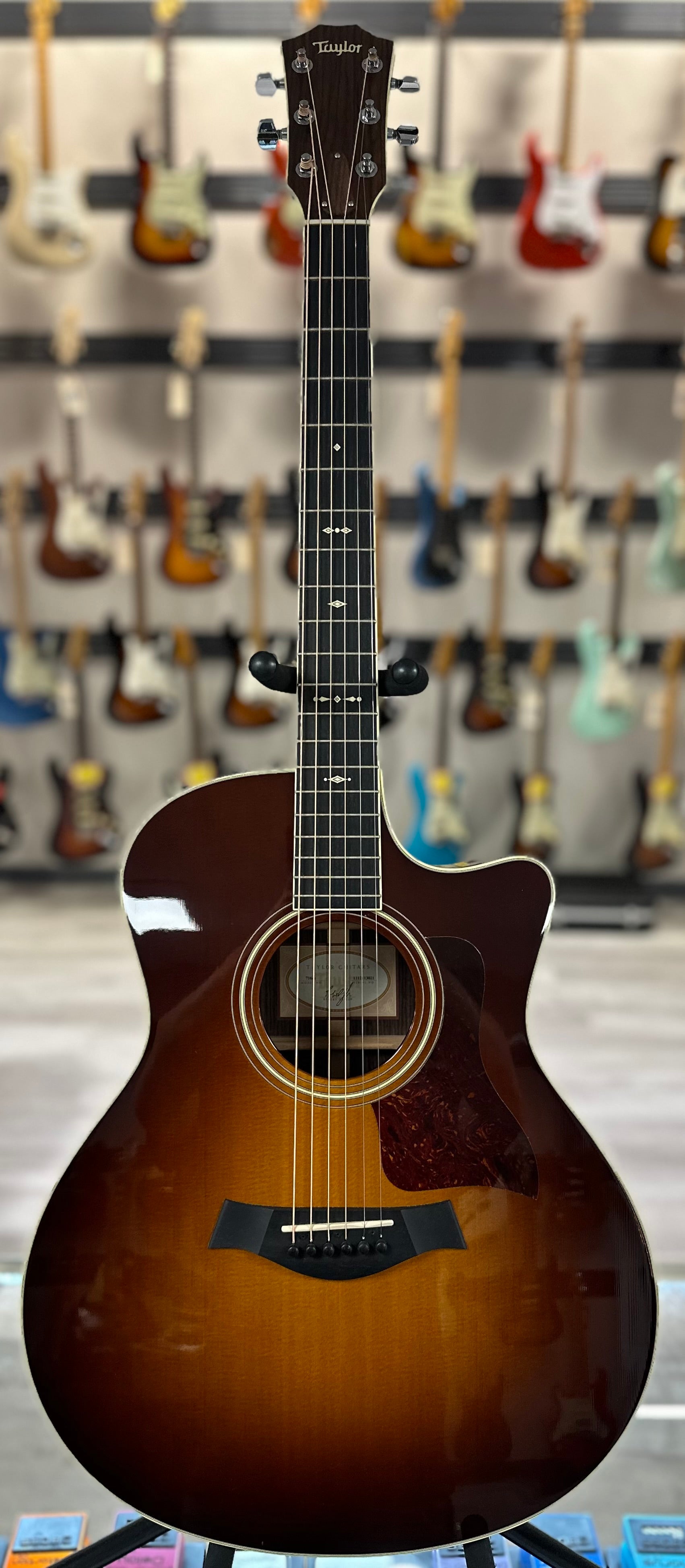 Full front of Used Taylor 716ce Sunburst w/case TSS4374