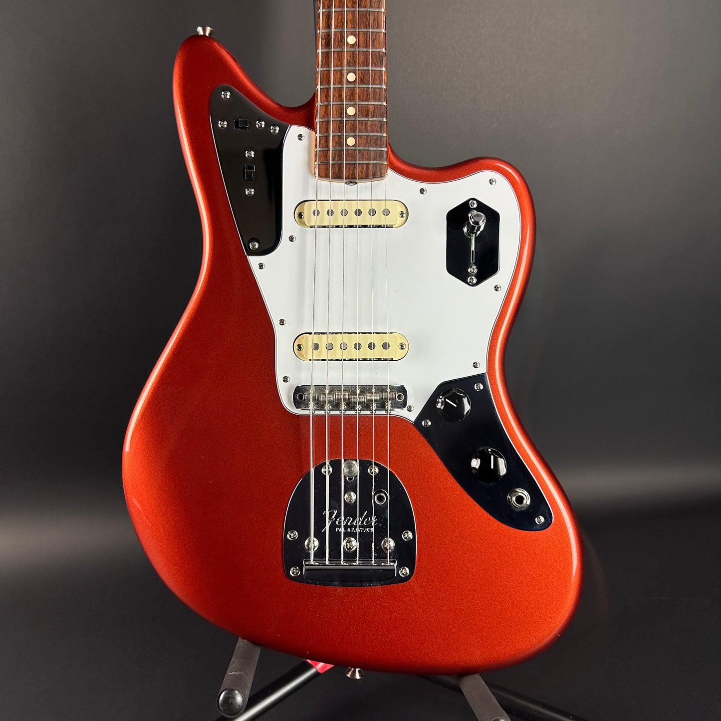 Front of Used 2016 Fender Johnny Marr Jaguar Metallic KO.