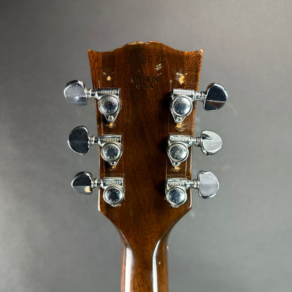 Back of headstock of Vintage 1970 Gibson J-50.