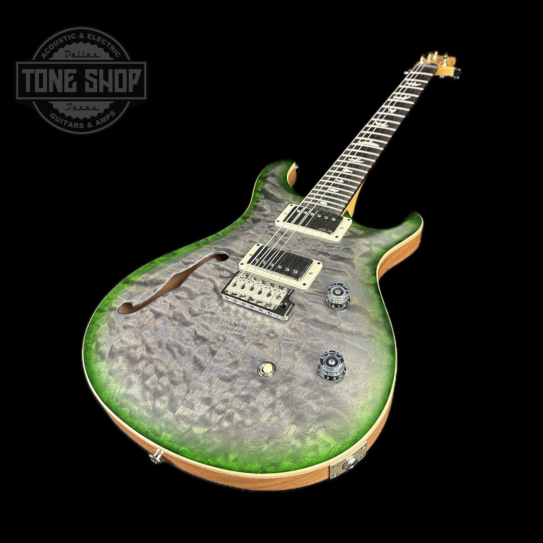PRS Paul Reed Smith CE24 Semi-Hollow Quilt Faded Gray Black Green