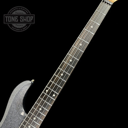 Fretboard of Used Ernie Ball Musicman Stingray 5 HH Charcoal Sparkle.