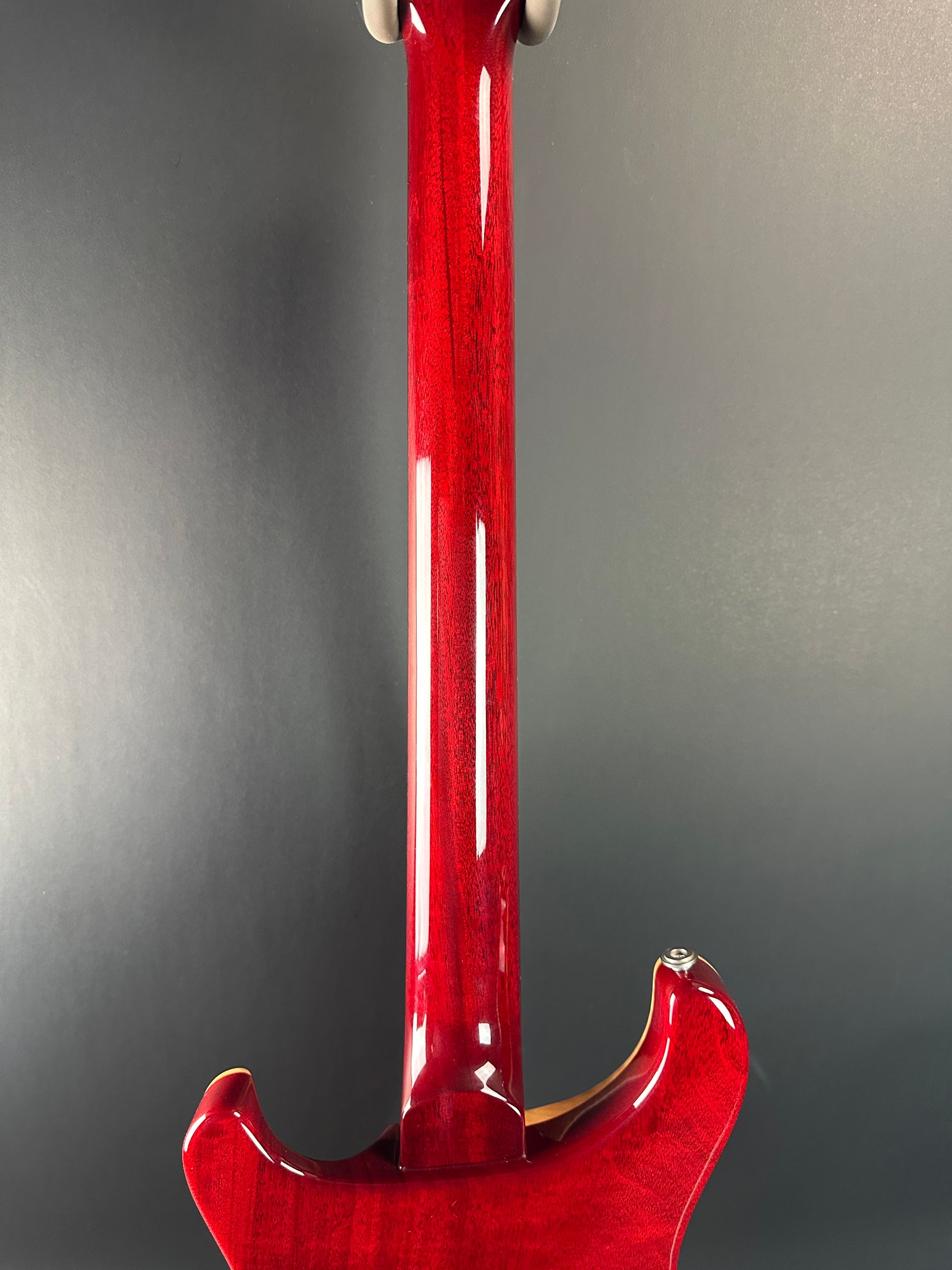 Back of neck of Used 2006 PRS Custom 24 10 Top Ruby Red.