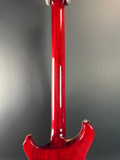 Back of neck of Used 2006 PRS Custom 24 10 Top Ruby Red.