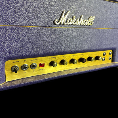 Front panel of Vintage 1973 Marshall Plexi Purple.