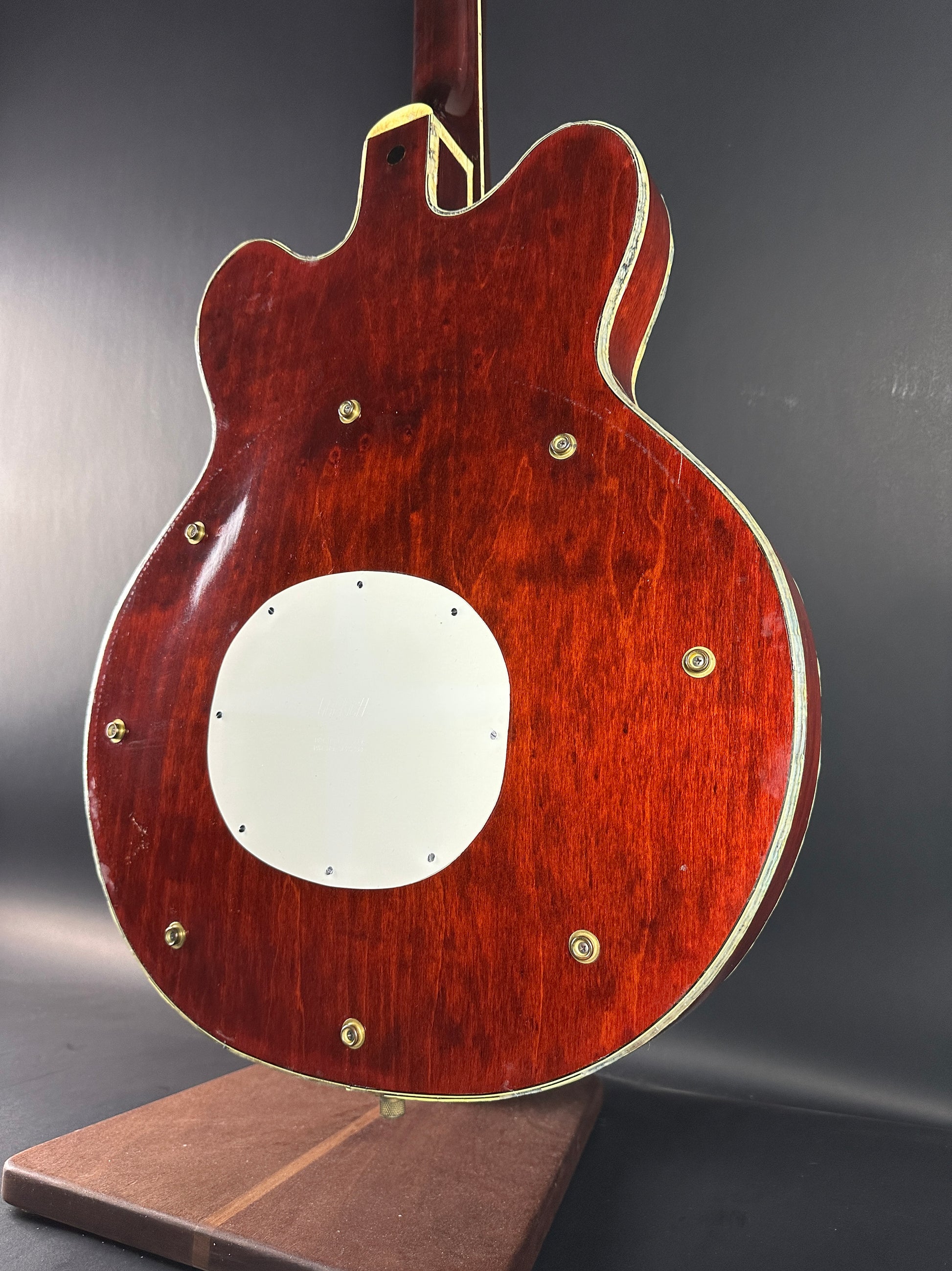 Back angle of Vintage 1968 Gretsch 6122 Country Gentleman.