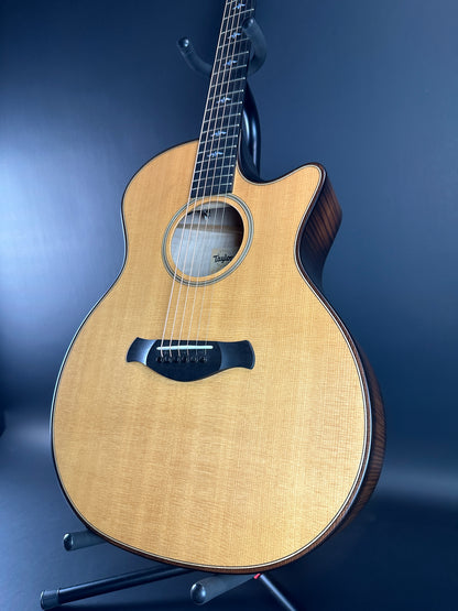 Front angle of Used Taylor 614ce Builder's Edition Natural.