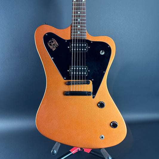 Front of Used Gibson Non-Reverse Firebird Limited Edition Vintage Copper.