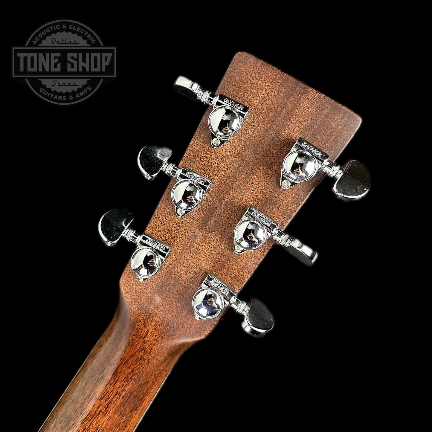 Back of headstock of Used Martin HD-35 Natural.