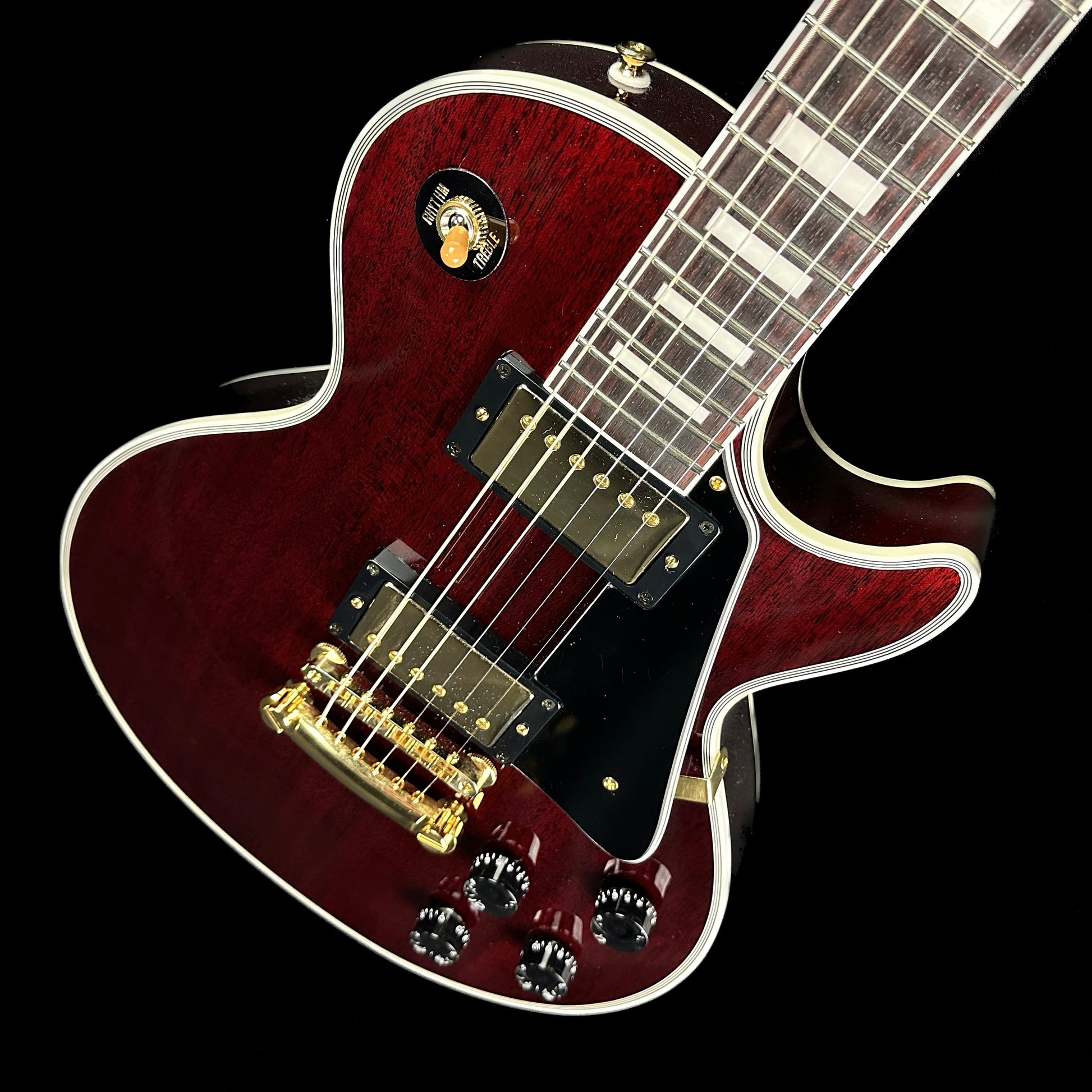 Front angle of Used Tokai LC156 Wine Red.