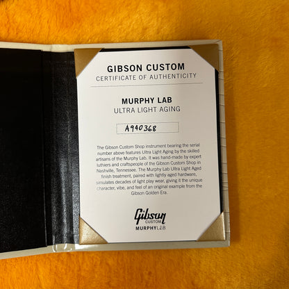 Certificate of authenticity for Gibson Custom Shop M2M 1964 ES-345 Double Gold Murphy Lab Ultra Light Aged w/Bigsby.