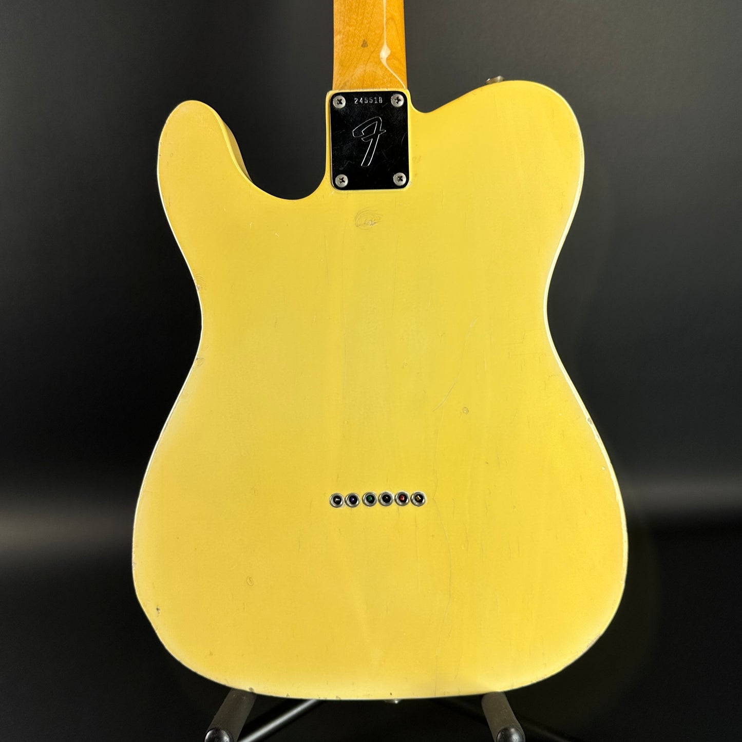 Back of Vintage 1968 Fender Telecaster Vintage White.