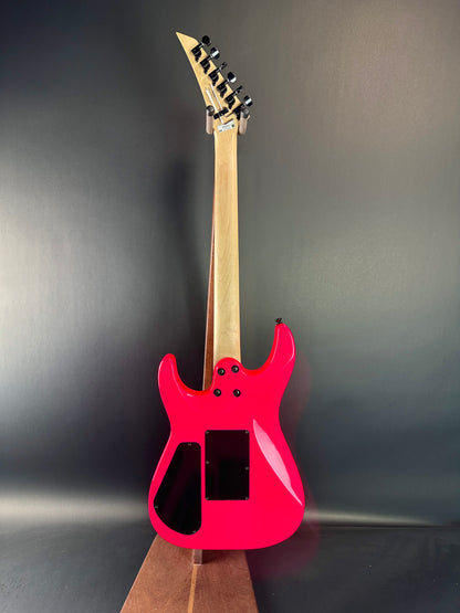 Full back of Used Jackson Pro Series Dinky DK2 Ebony Fingerboard Neon Pink.