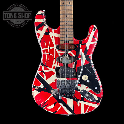 Front of Used EVH Striped Series Frankie Relic.