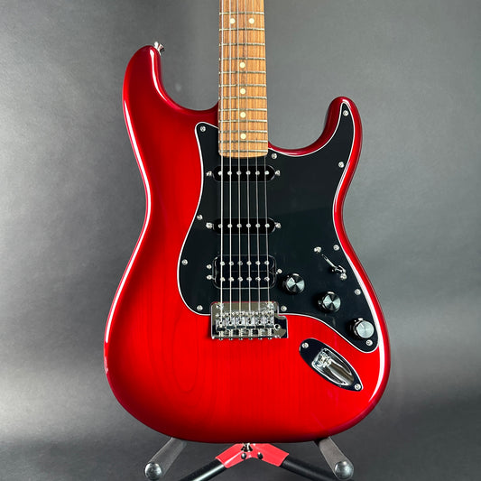 Front of Used Fender Special Edition Stratocaster HSS Candy Red.