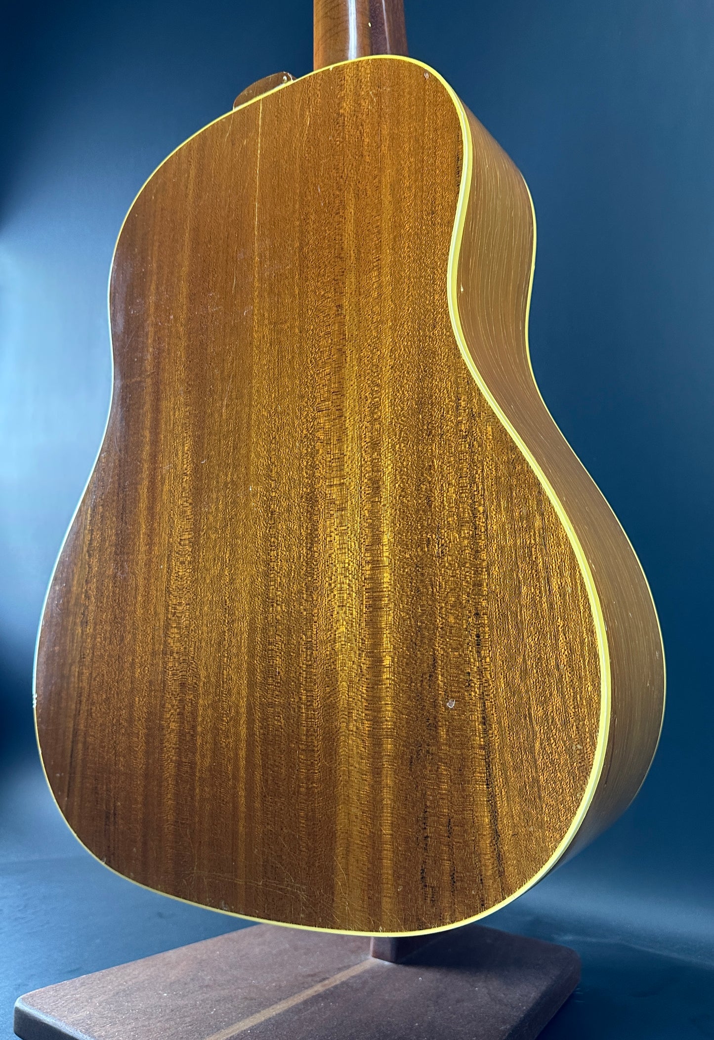 Back angle of Vintage 1967 Epiphone Texan FT79N Natural.