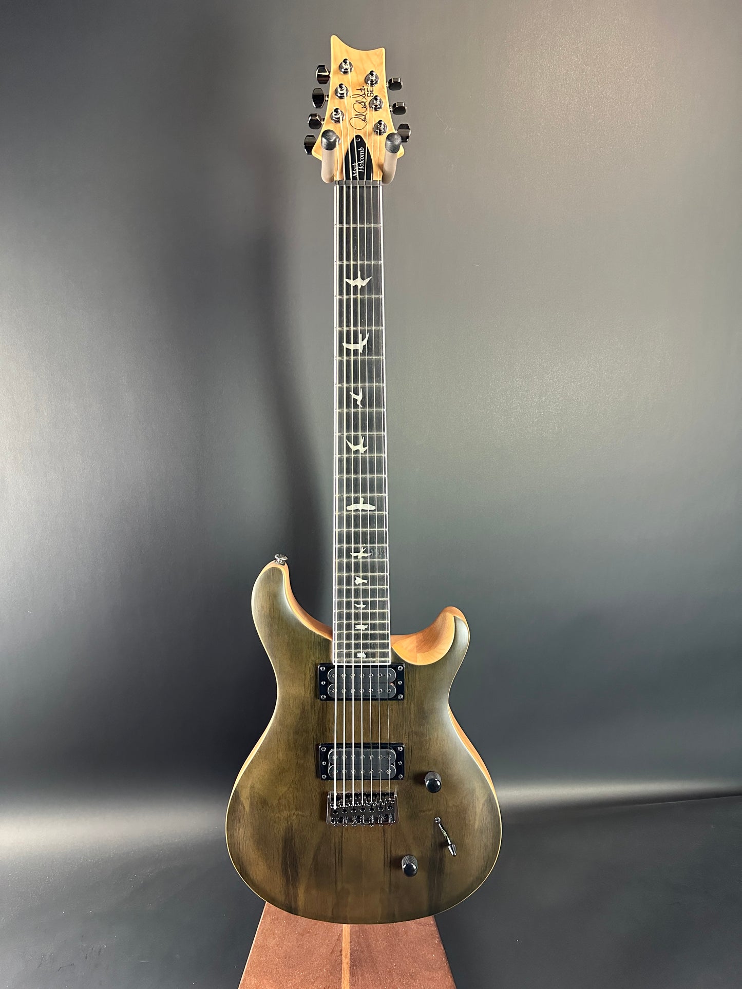 Full front of Used PRS SE Mark Holcomb SVN Satin Walnut.