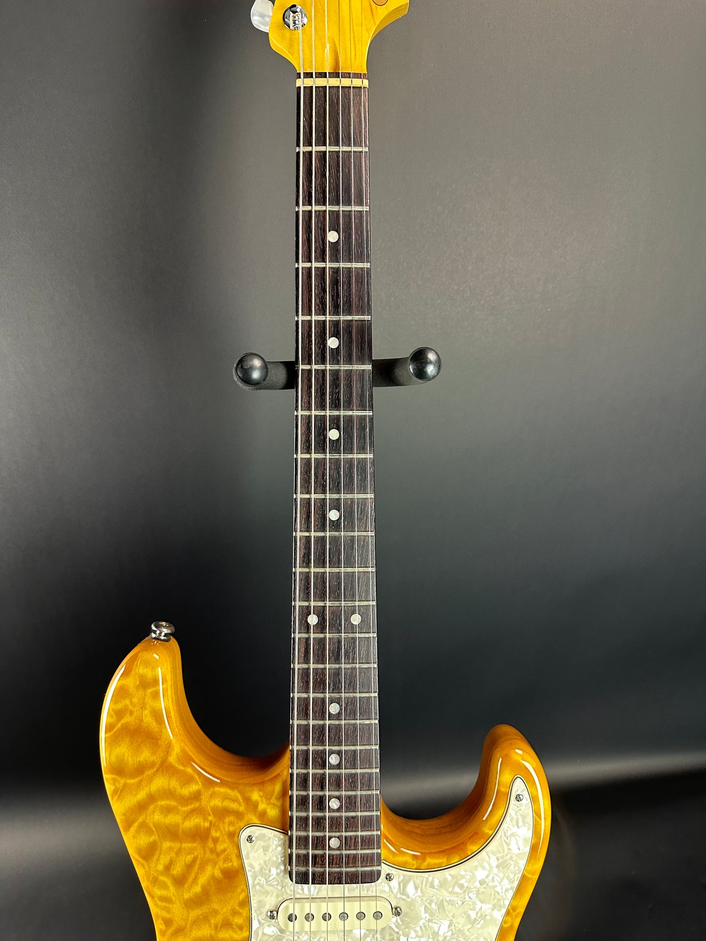 Fretboard of Used G&L Legacy HSS Quilt Top.