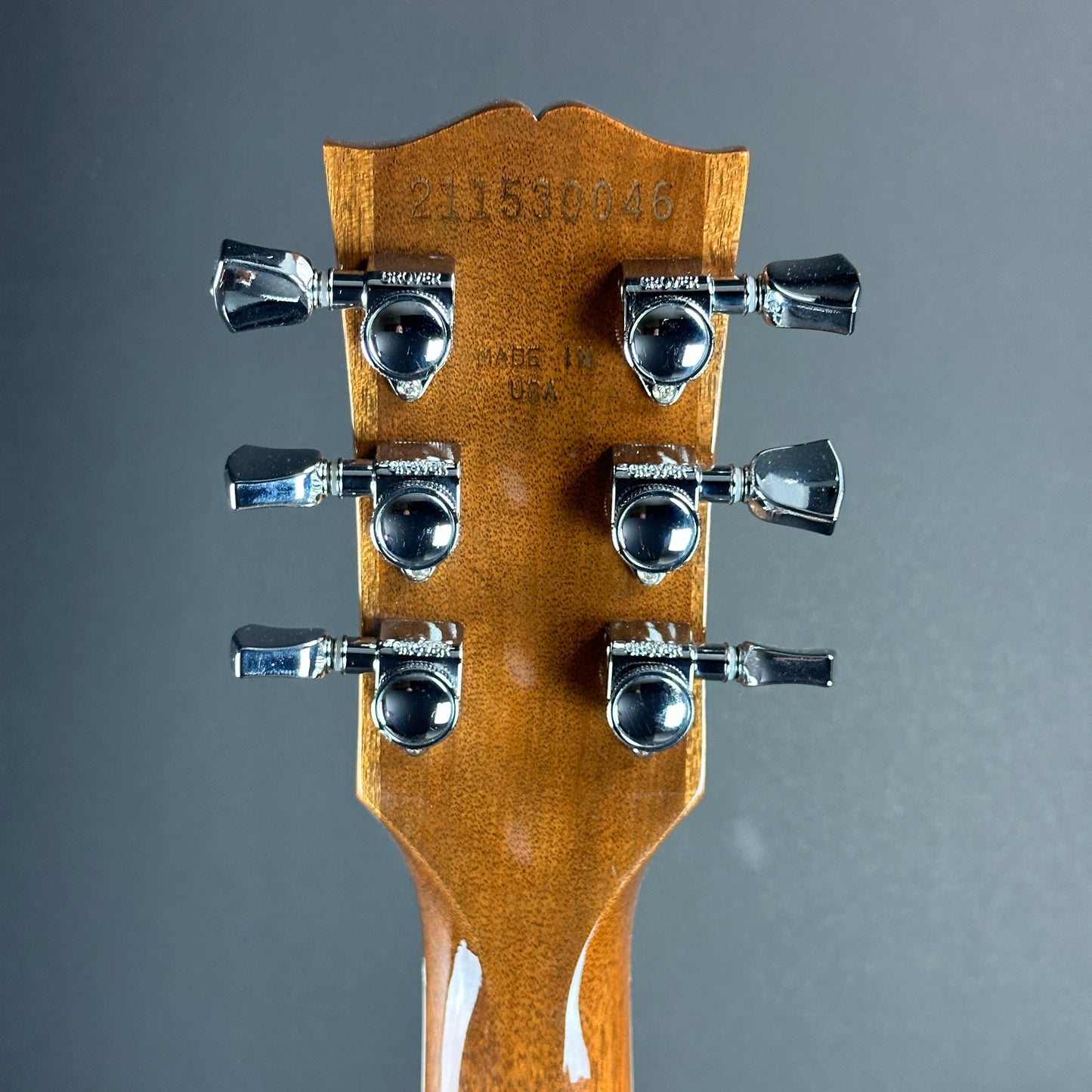 Back of headstock of Used Gibson Les Paul Modern Graphite.