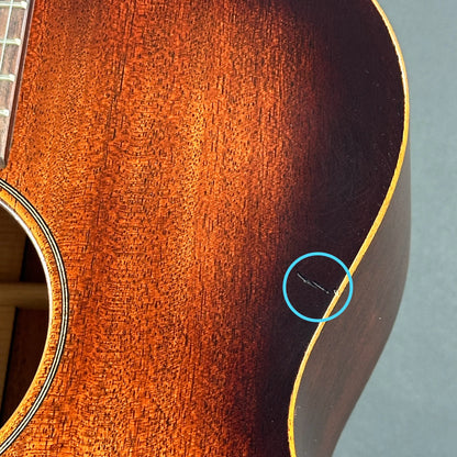 Mark on side edge of Used Martin 000-15M Streetmaster.