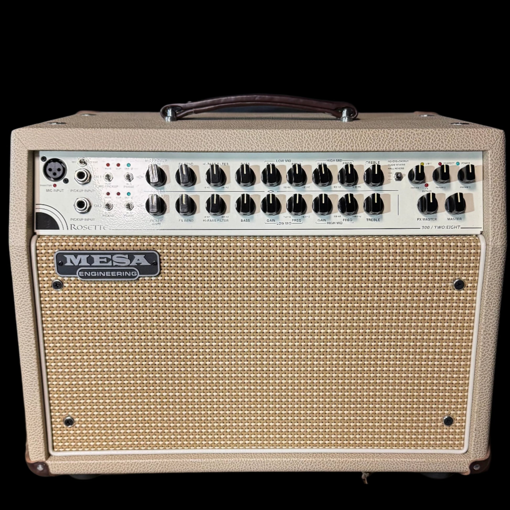 Front of Used Mesa Boogie Rosette 2x8 300 Watt Combo TSS4934