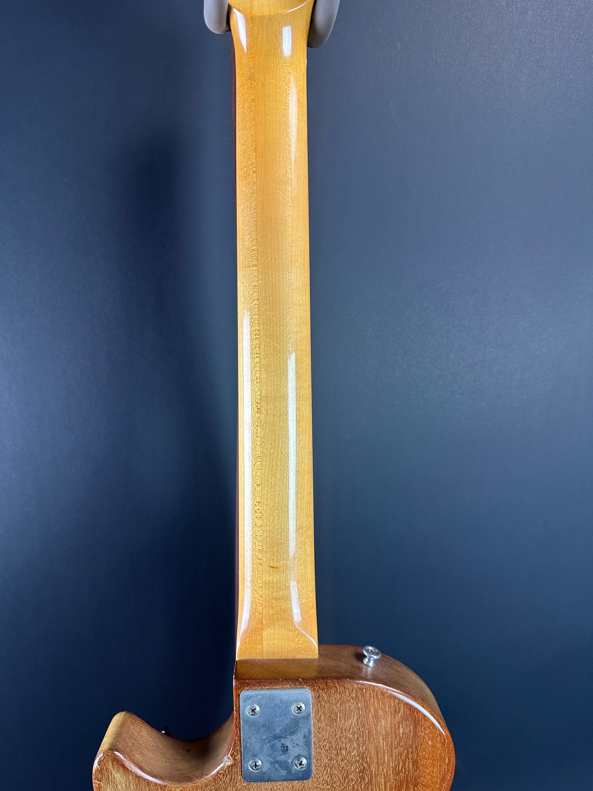 Back of neck of Vintage 1978 Gibson Marauder Natural.