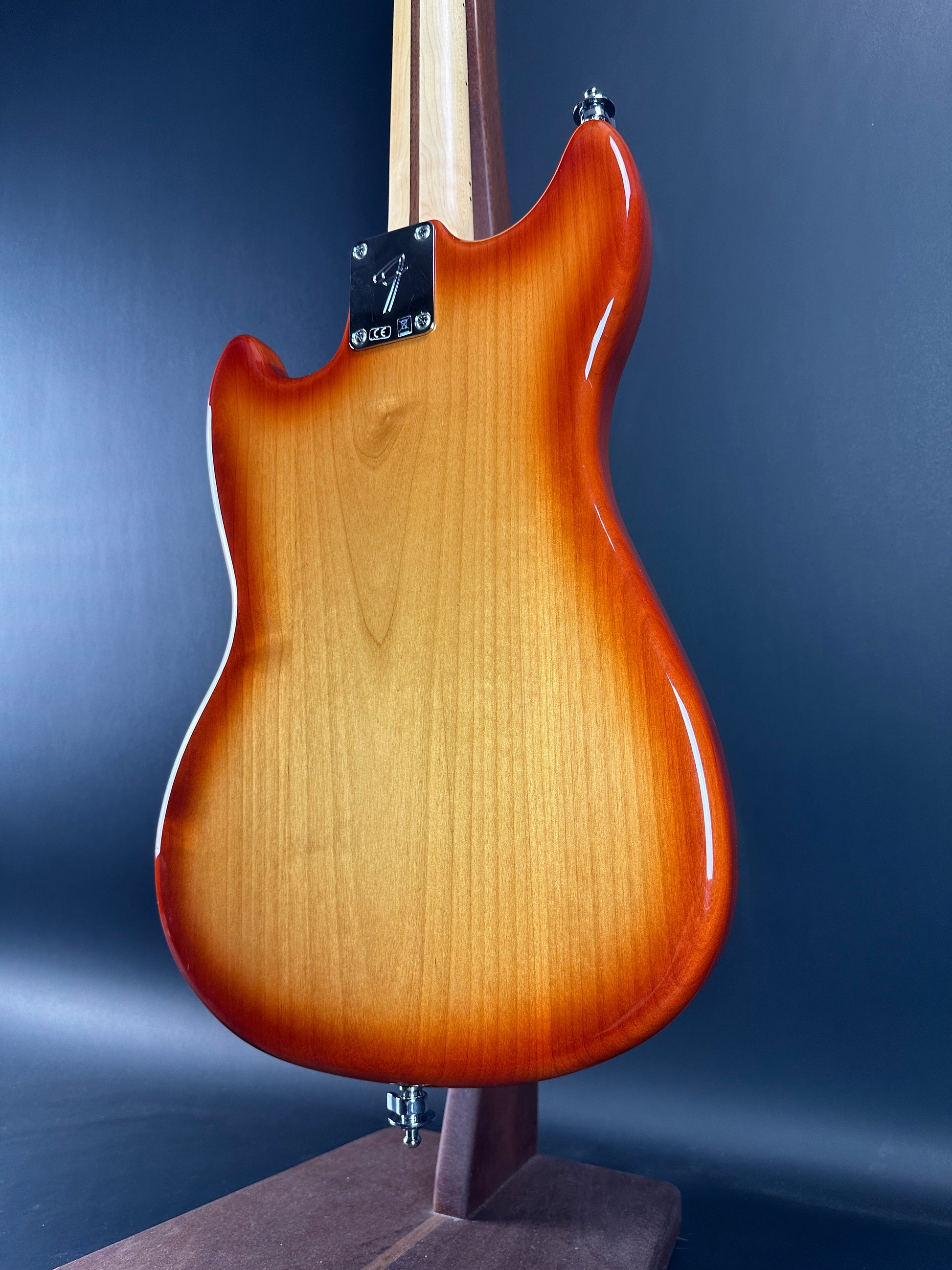 Back angle of Used Fender Player Mustang Bass PJ Sienna Sunburst.