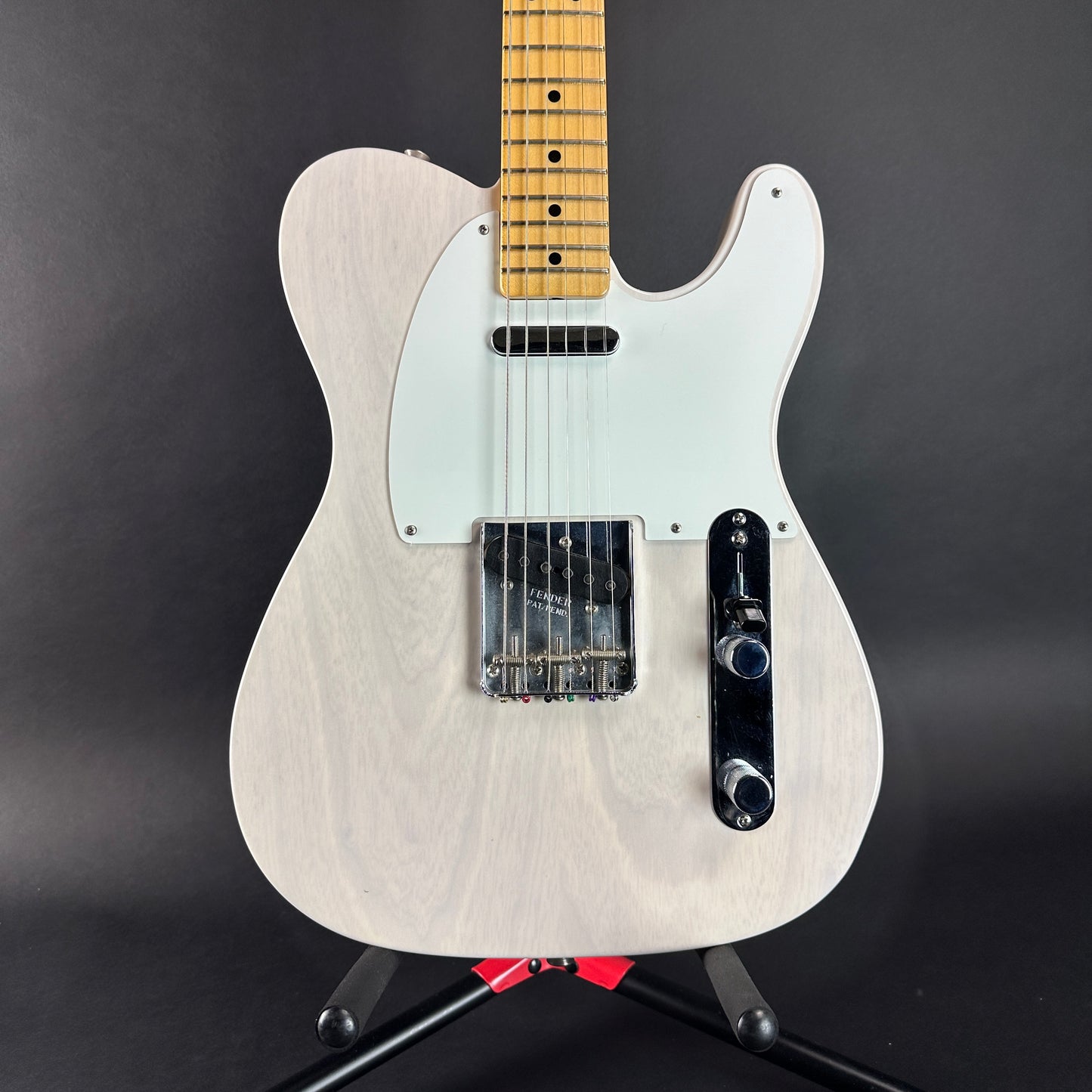 Front of Used Fender Custom Shop Vintage Custom Time Capsule 58 Tele White Blonde.