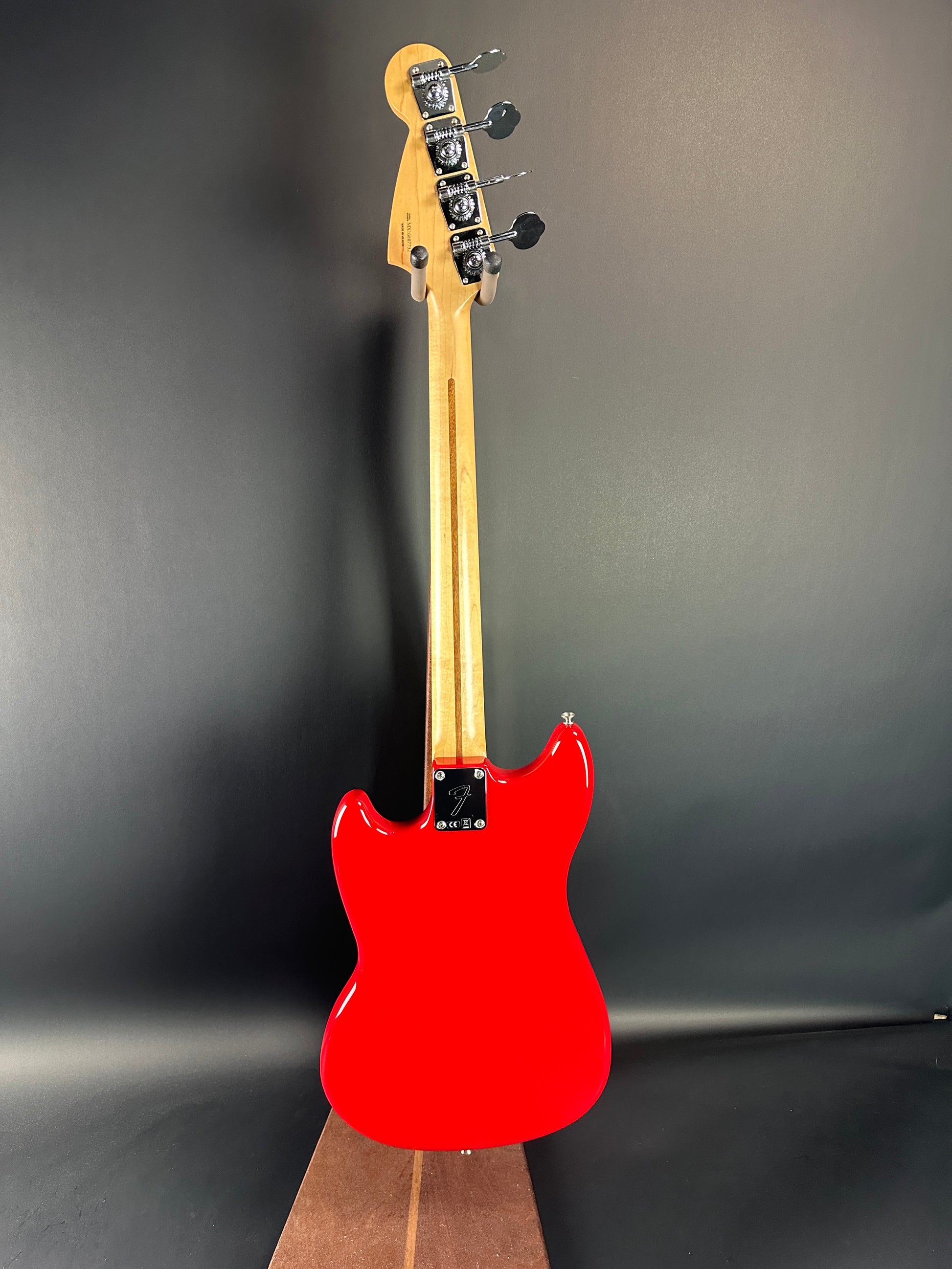 Full back of Used Fender Mustang PJ Bass Torino Red.