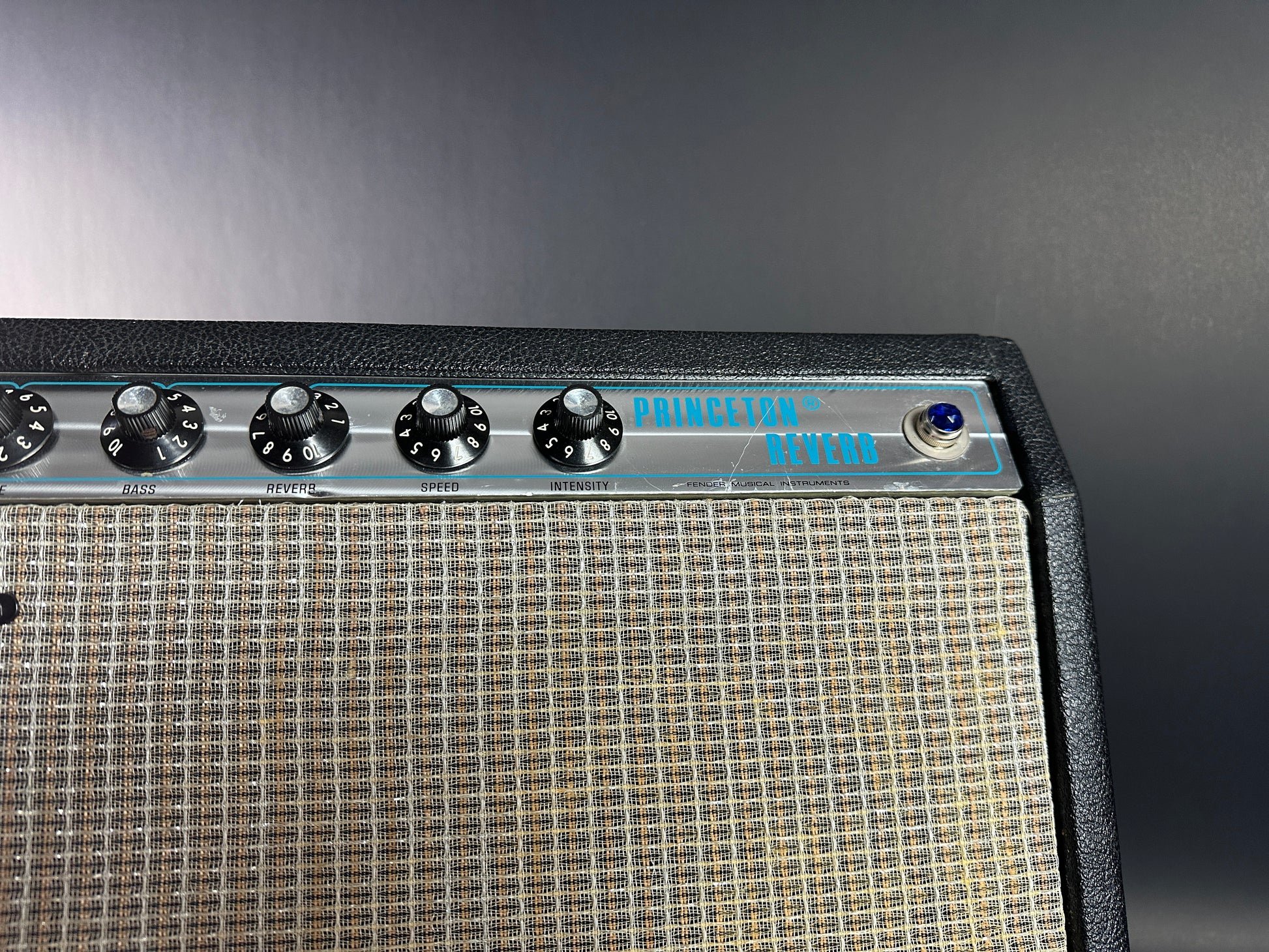 Panel of Vintage 1975 Fender Princeton.