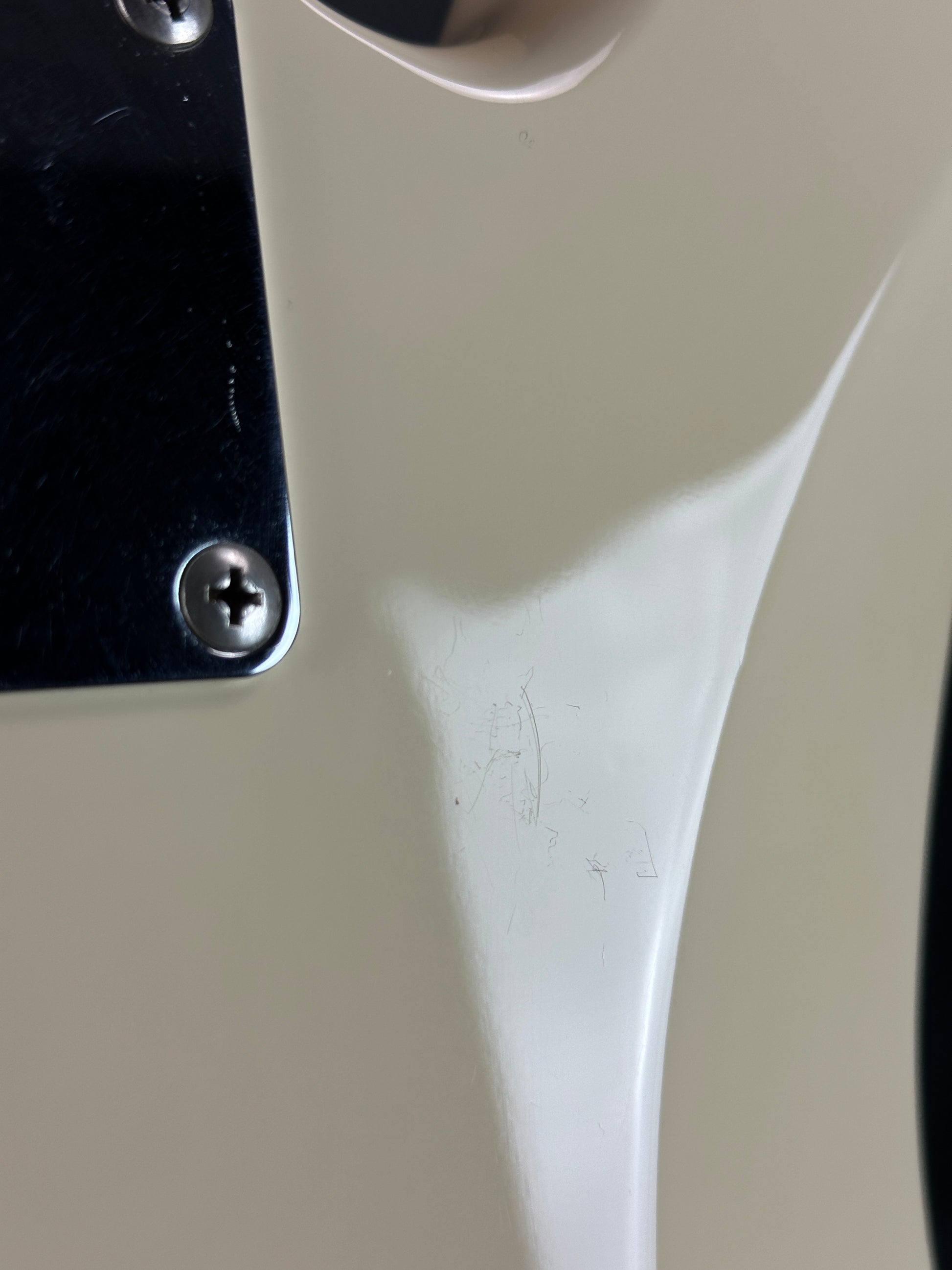 Scratches on back of Used Fender CIJ PB-64 Precision Bass Olympic White.