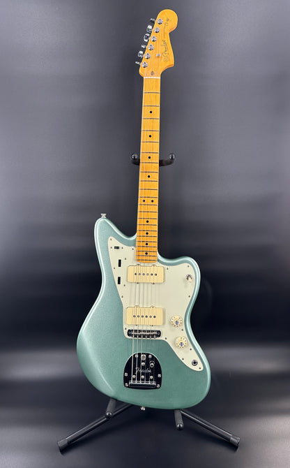 Full front shot of Used Fender American Pro II Jazzmaster Mystic Surf Green.