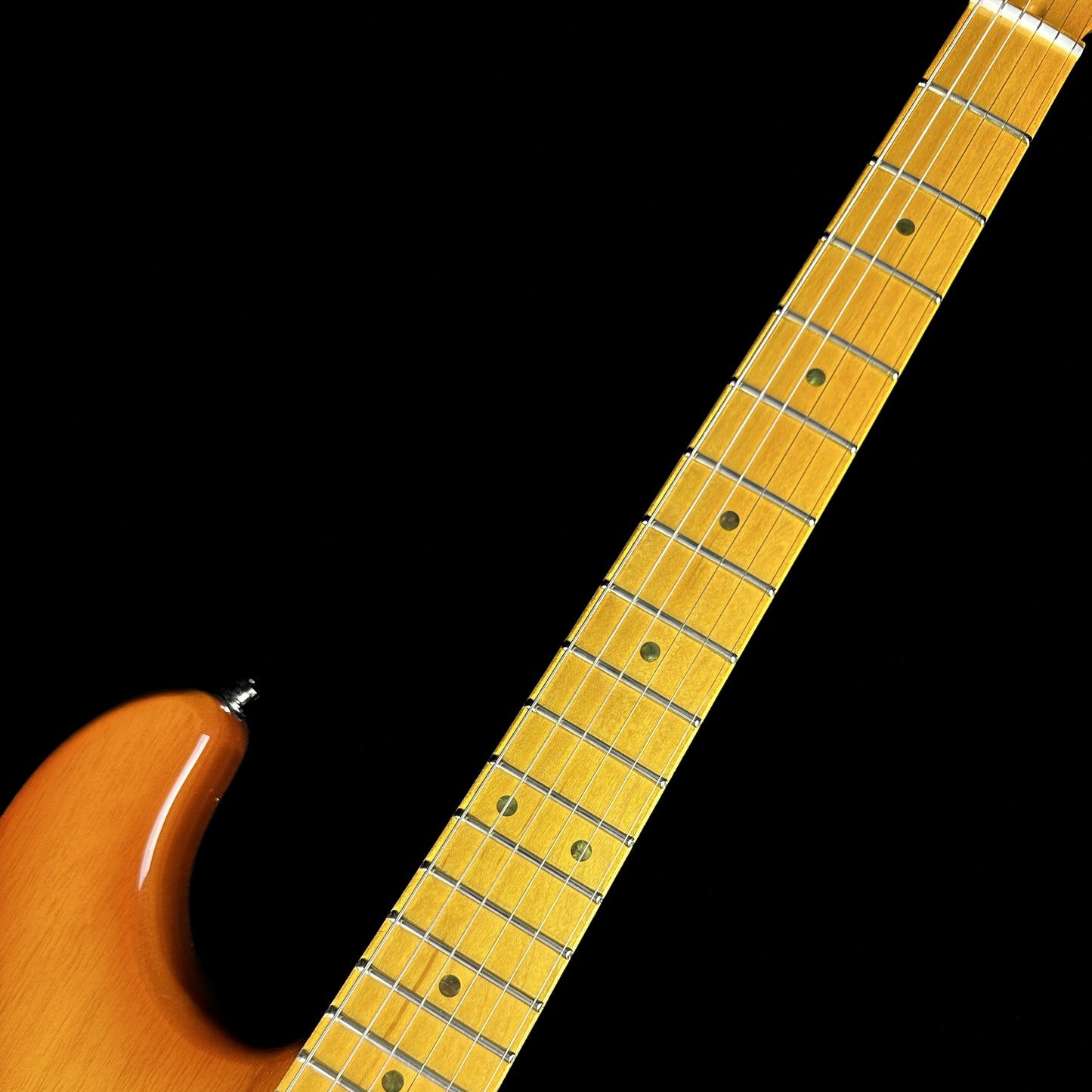 Fretboard of Used G&L USA Legacy MN Honeyburst.