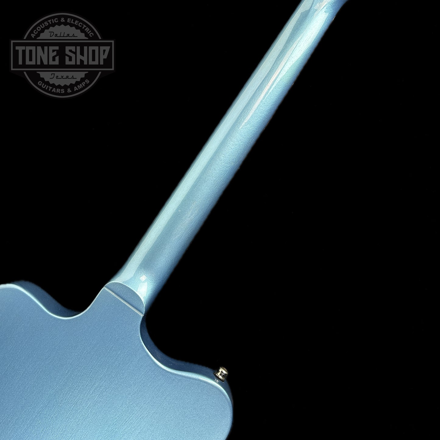 Back of neck of Used Gibson Non-Reverse Firebird Pelham Blue.