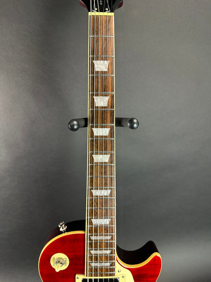 Fretboard of Used Epiphone Les Paul Standard.