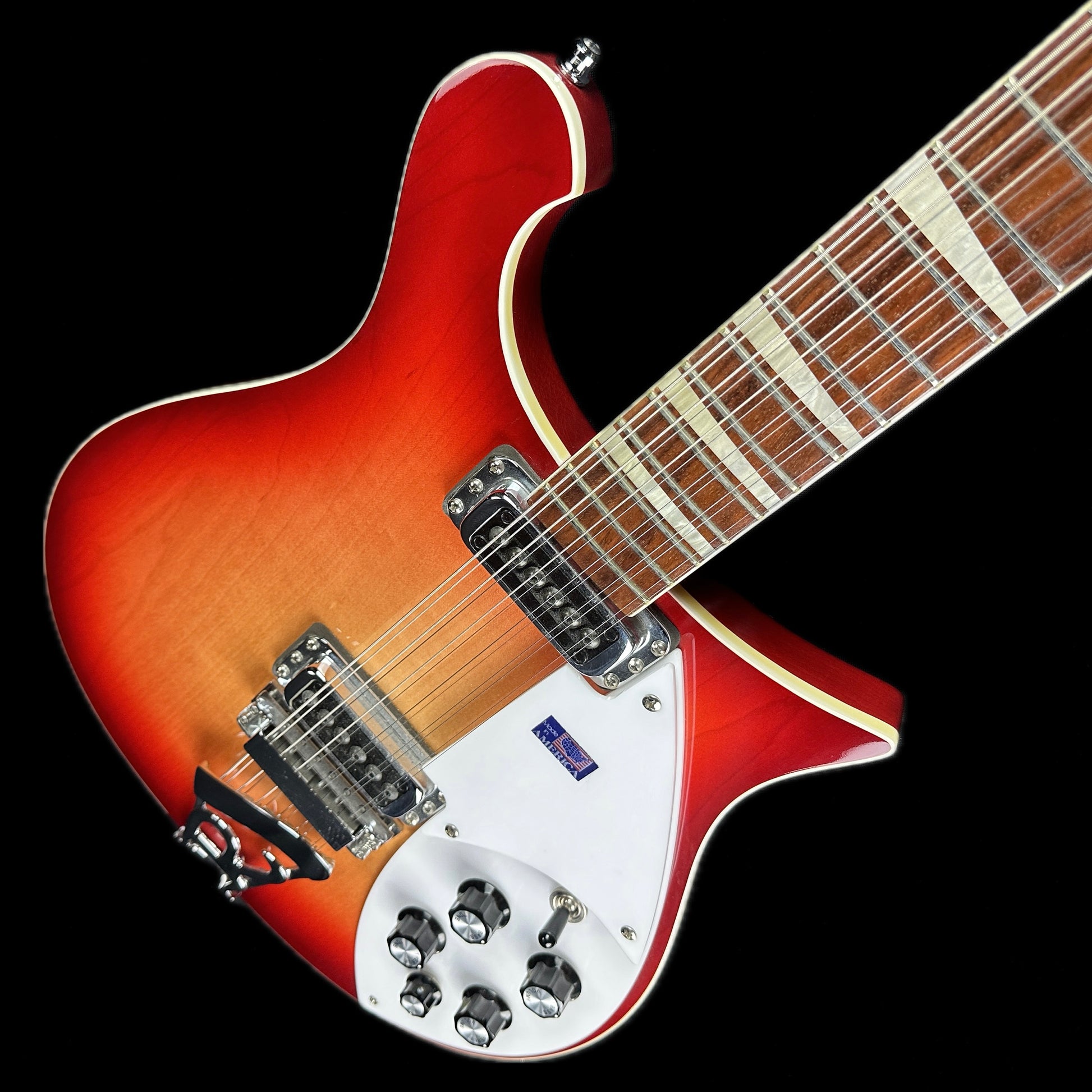 Front angle of Used Rickenbacker 620/12 Fireglow.