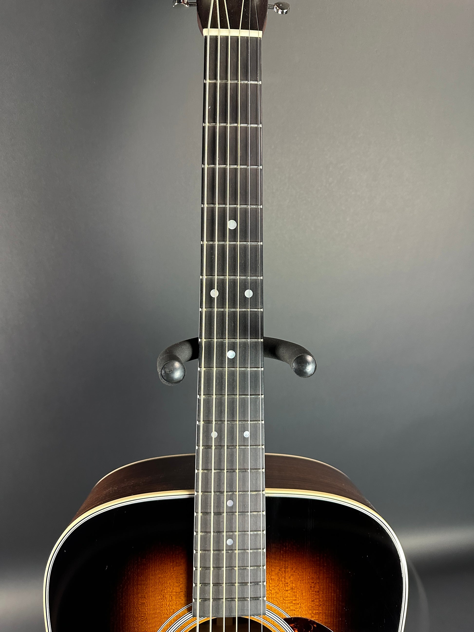 Fretboard of Used Martin D-28 Sunburst.