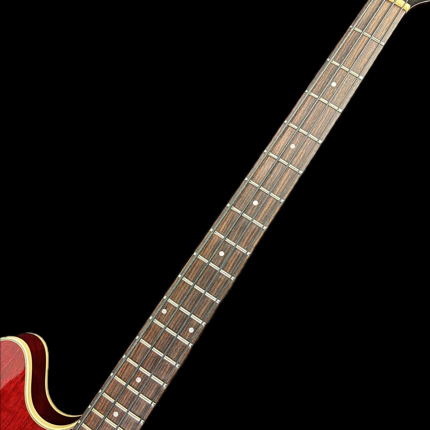 Fretboard of Used Guild Starfire II Cherry.