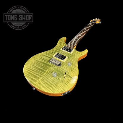 Front angle of Used PRS SE Custom 24 Trampas Green.