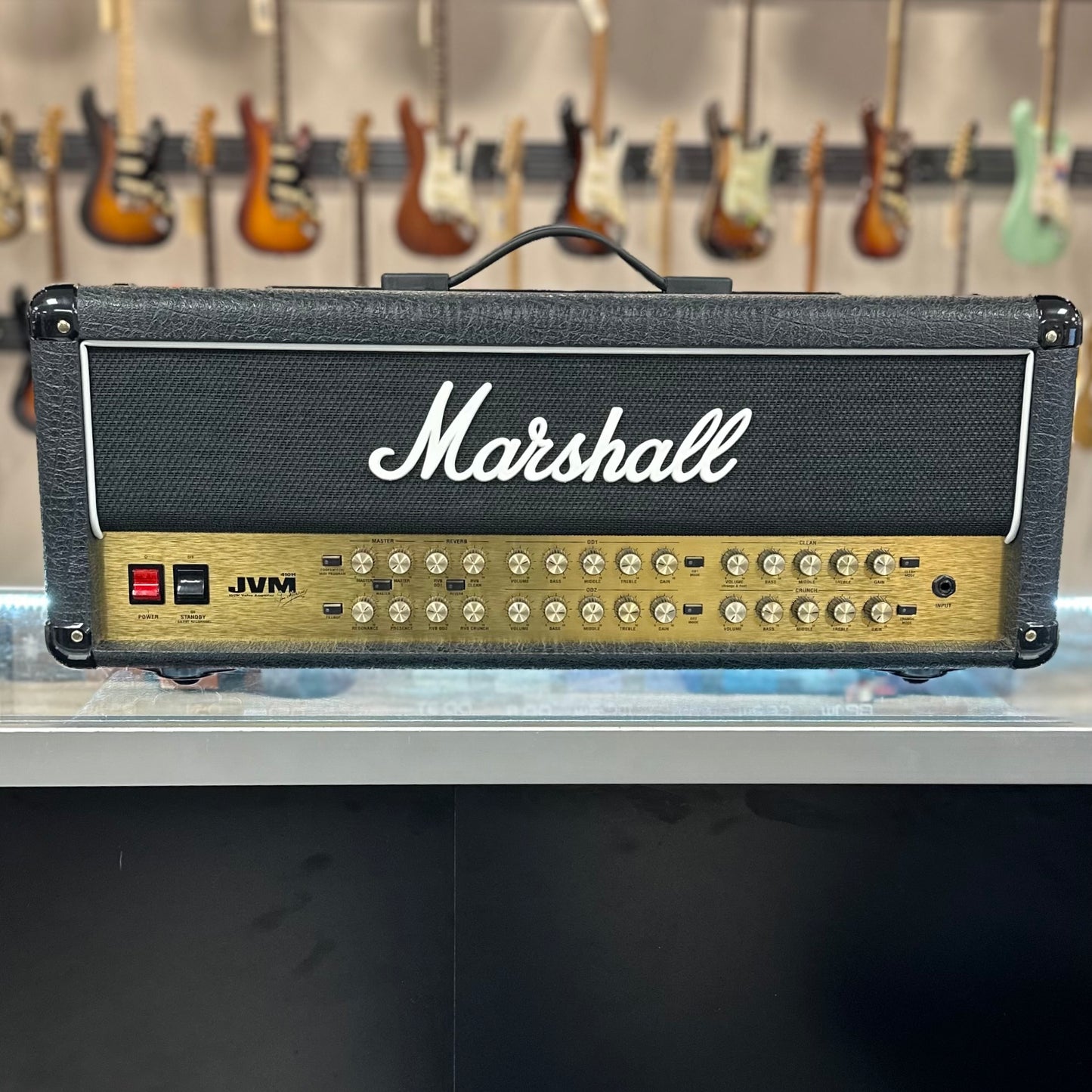 Front of Used Marshall JVM410H 100W Head TSS4486