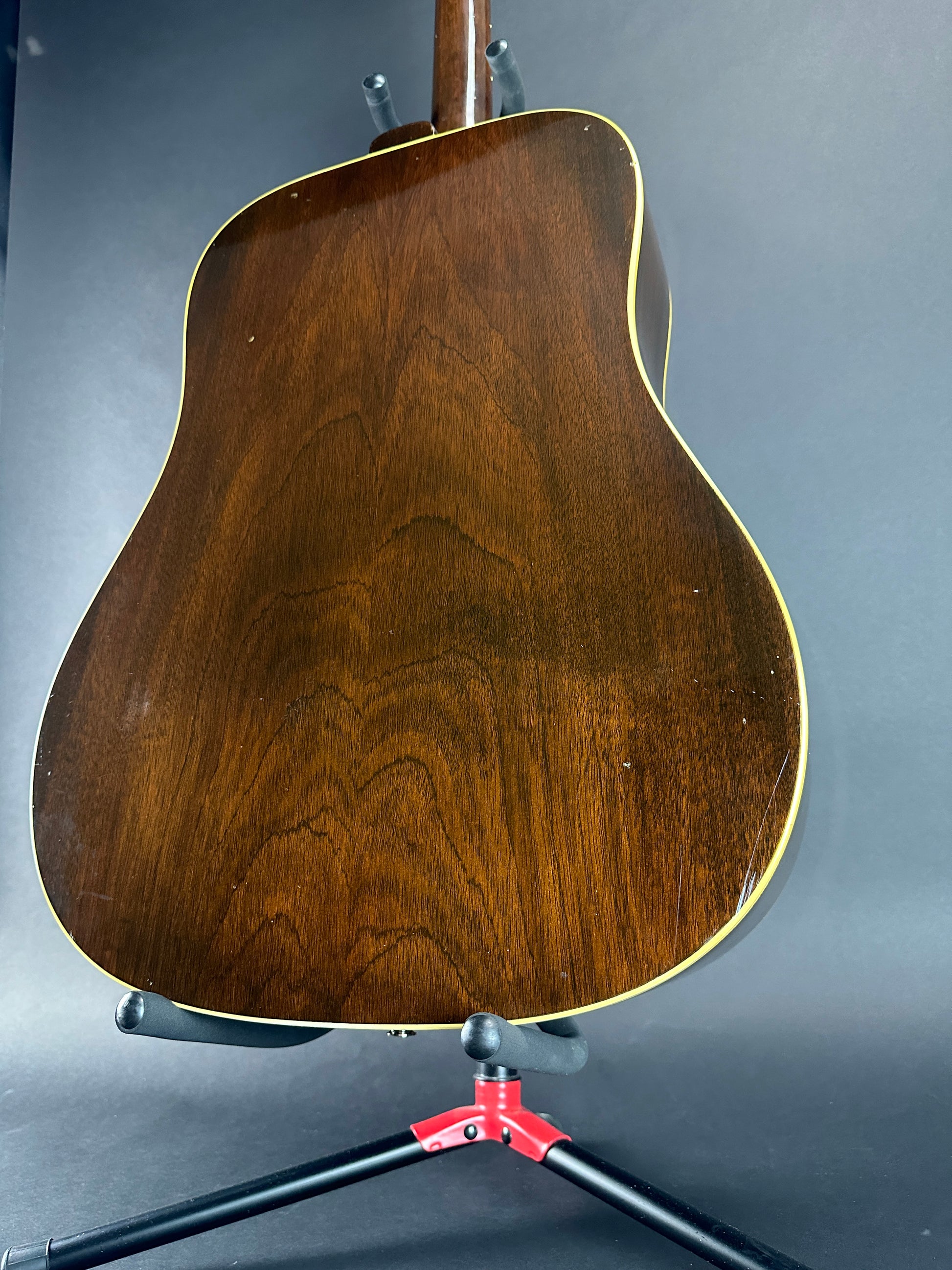 Back angle of Vintage 1970 Gibson J-50.