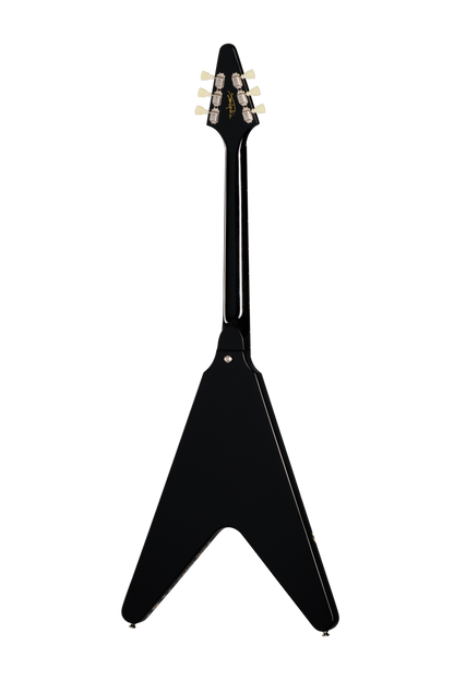 Back of Epiphone Jimi Hendrix Love Drops Flying V Ebony w/Graphic.