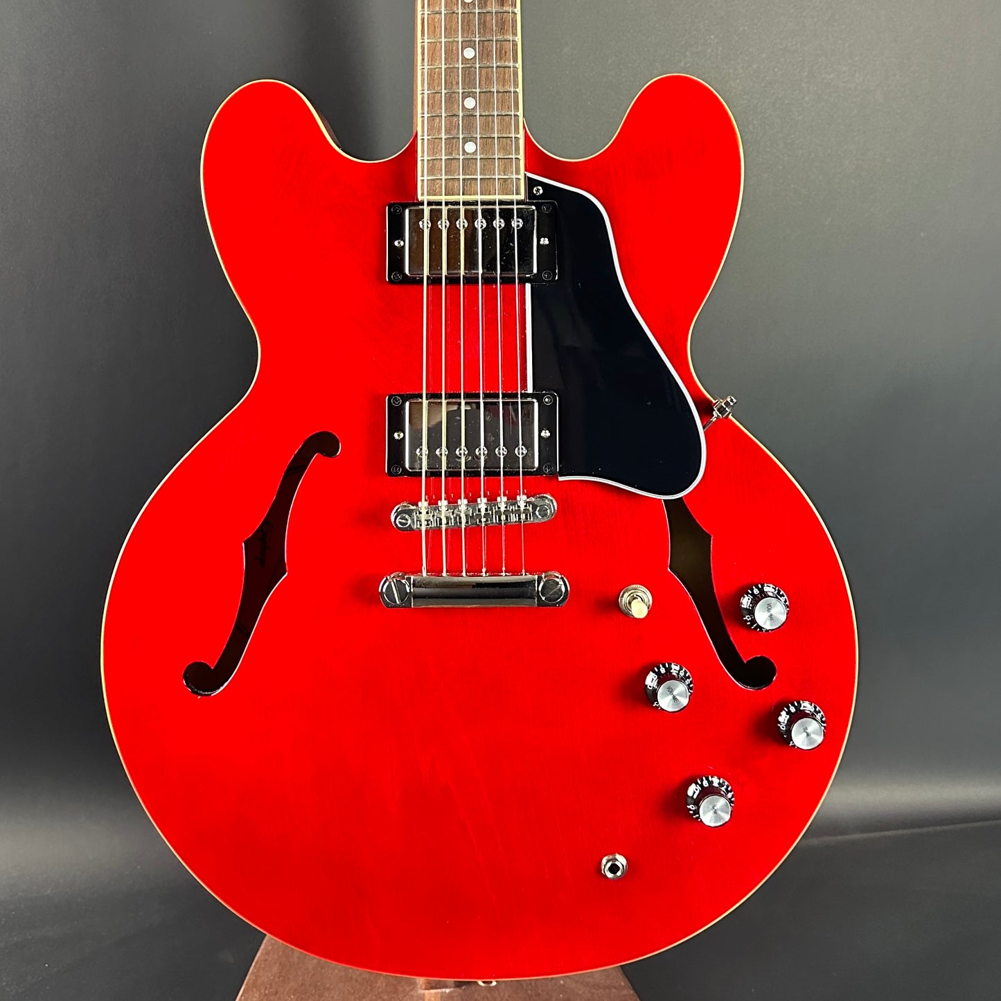 Front of Used Epiphone 335 IG Cherry Red.